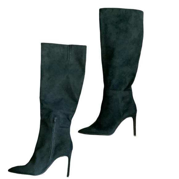 Open Edit Boots knee high faux suede black size 9 - Picture 3 of 6